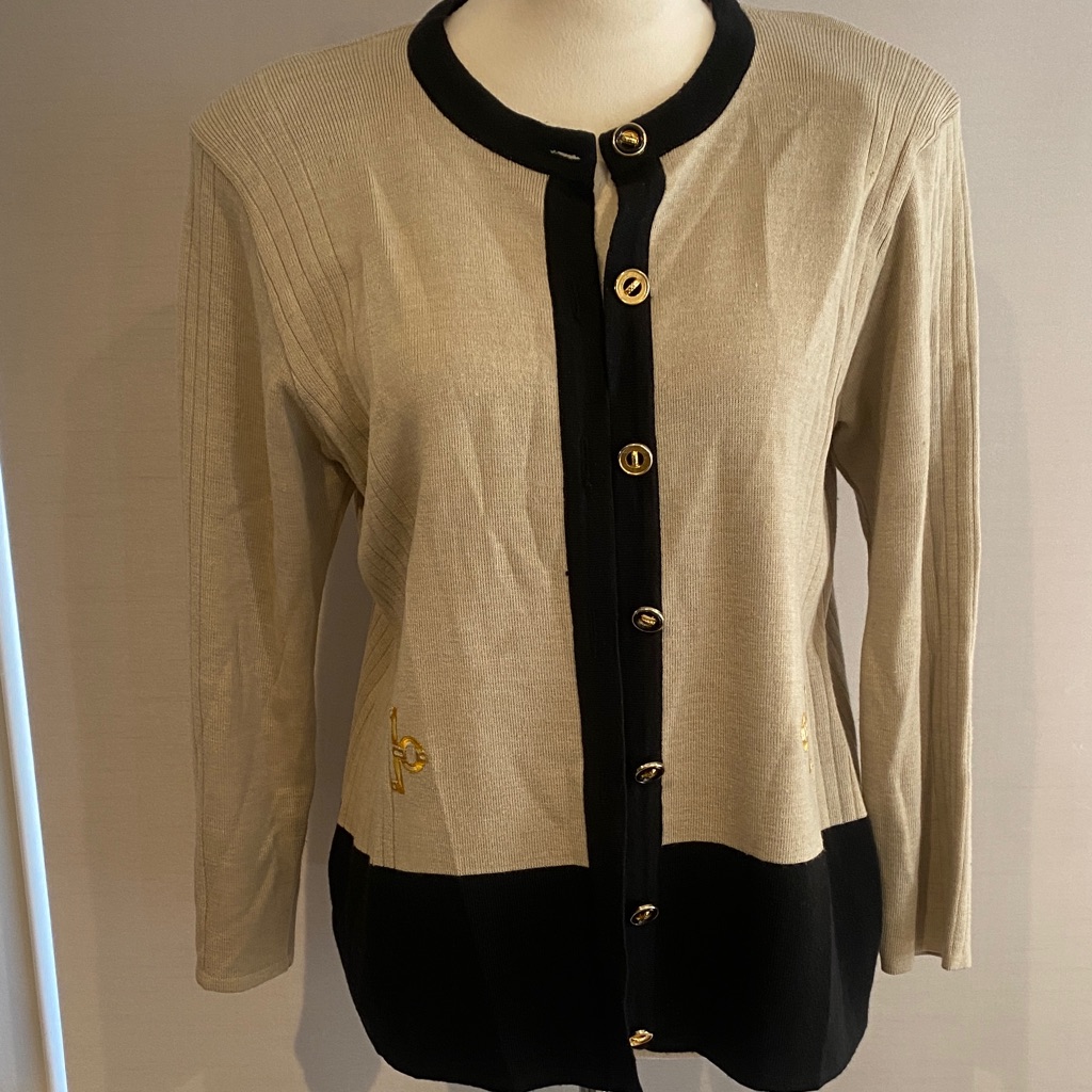 Cellini Beige And Black Cardigan